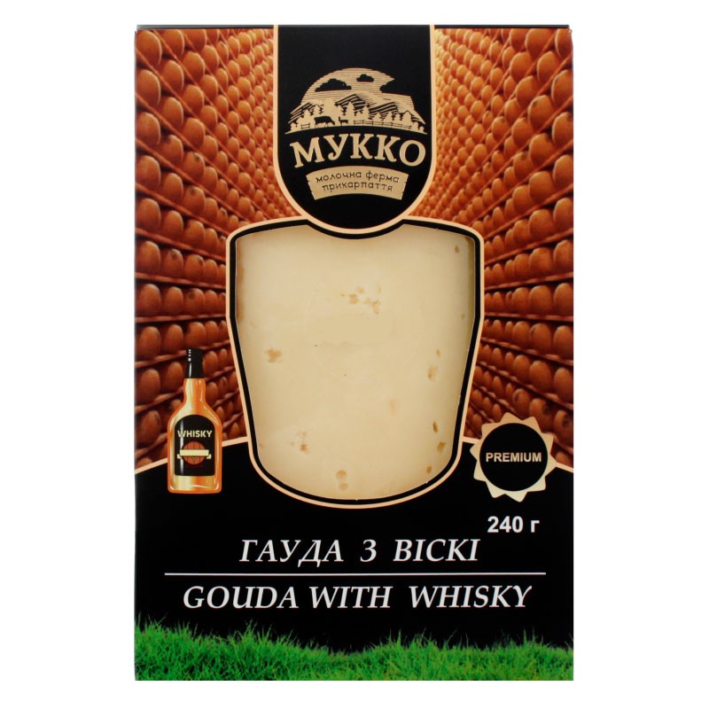 Сыр голландский гауда с виски ТМ Мукко 45,6% 240г