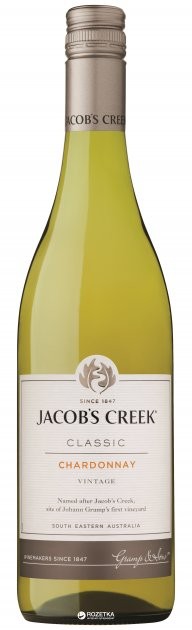 Вино Jacob`s Creek Classic Chardonnay белое полусухое 10,5-15% 0,75л
