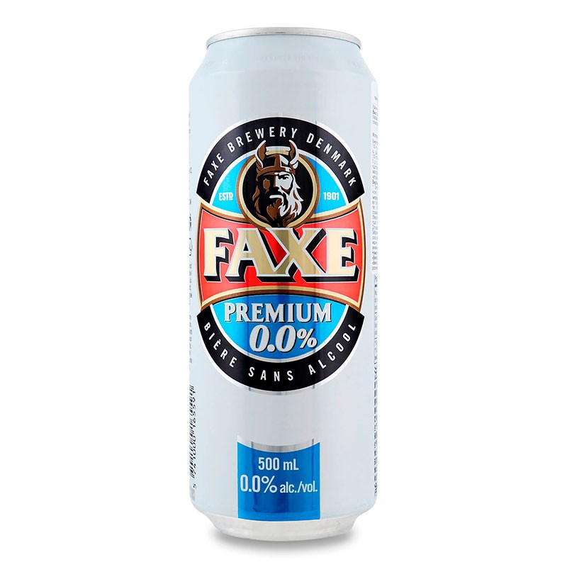 Пиво Faxe Free светлое безалкогольное ж/б, 0,5л