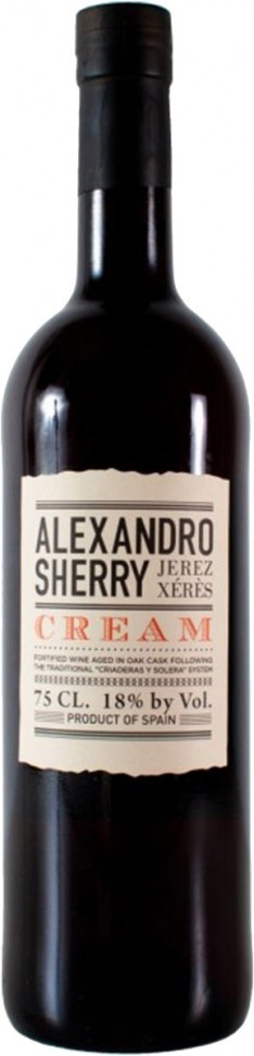 Вино Херес Alexandro Cream біле солодке 18% 0.75 л