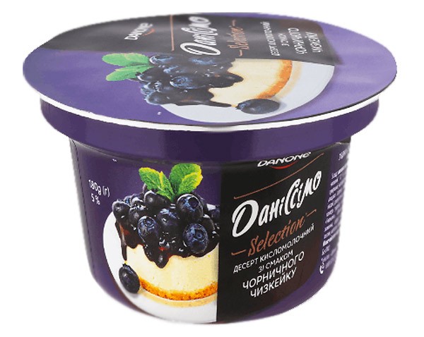 Десерт кисломолочный Danone ДаниСcимо черничный чизкейк 180г