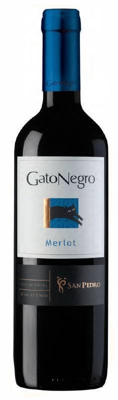 Вино San Pedro Gato Negro Merlot червоне сухе 0,75л