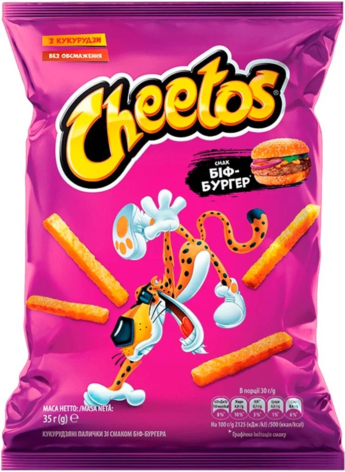 Кукурузные палочки Cheetos со вкусом биф-бургера 70 г