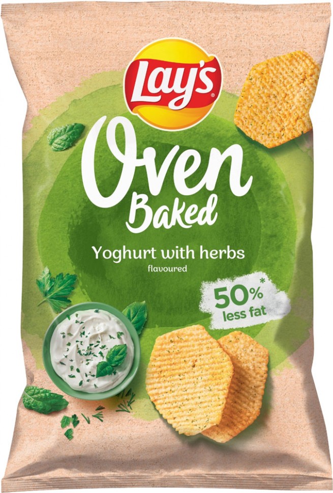 Картопляні чипси Lays Baked йогурт з травами 125 г