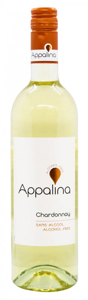 Вино безалкогольне Appalina Chardonnay Sparkling біле напівсолодке 0,01% 0,75л