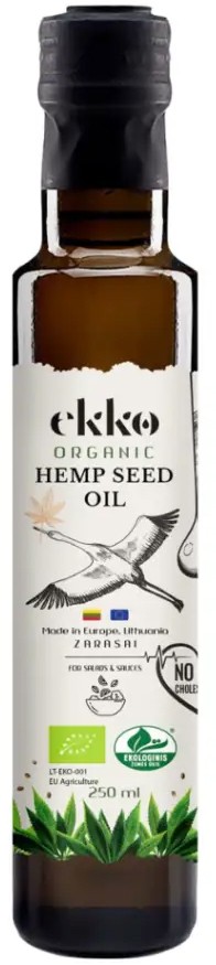 Органическое нерафинированное конопляное масло Ekko 0,25л