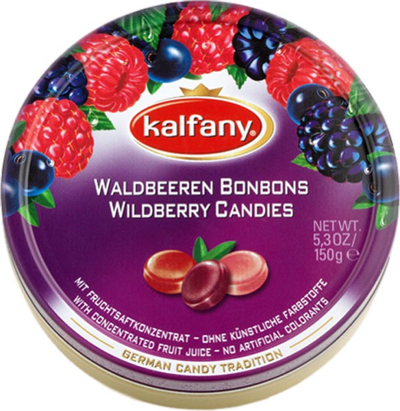 Льодяники Kalfany лісова ягода 150 г ж/б 