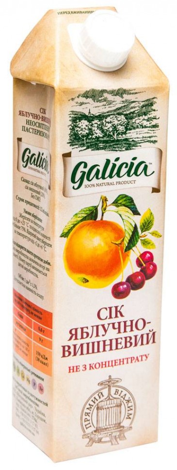 Сок Galicia Яблочно-вишневый 1л