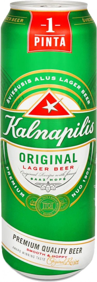 Пиво Kalnapilis Original светлое фильтрованное 5% 0.568л