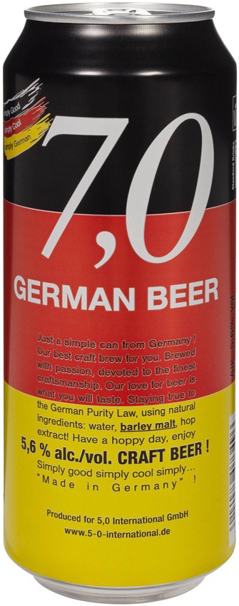 Пиво 7,0 German Beer Craft bier 5,6% 0,5л ж/б