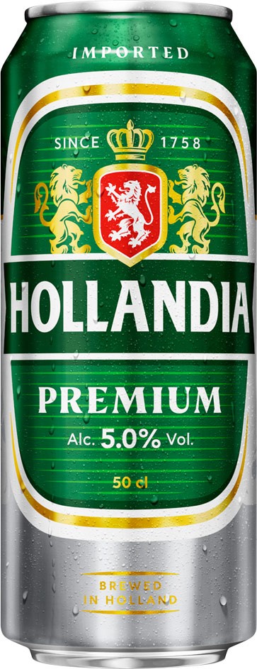 Пиво Hollandia светлое фильтрованное 5% 0.5 л