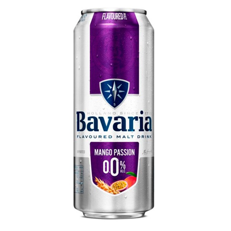 Пиво Bavaria Malt Mango Passion безалкогольне світле фільтроване, 0,5 л ж/б