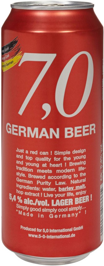 Пиво 7,0 German Beer Lager bier 5,4% 0,5л ж/б