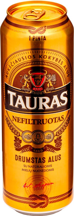 Пиво Tauras Nefiltruotas 5% 0,568л ж/б