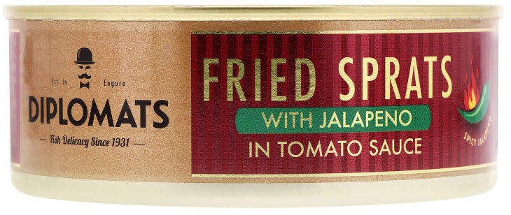 Шпроты жареные с халапеньо в томатном соусе Diplomats ж/б 240г