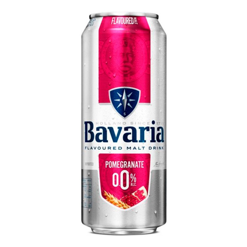 Пиво Bavaria Malt Pomegranate безалкогольне світле фільтроване, 0,5 л з/б