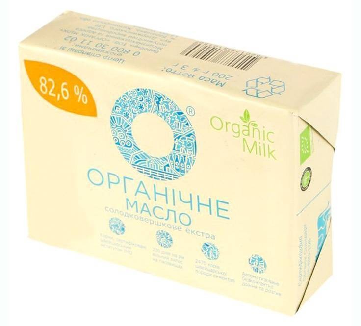 Масло сливочное органическое Organic Milk 82,6% 200г