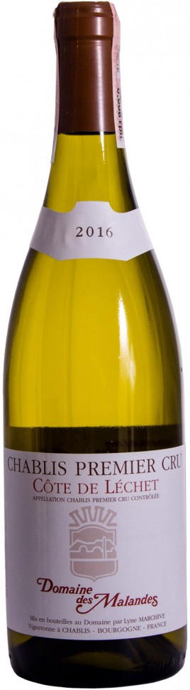 Вино Domaine des Malandes Chablis 1ER CRU Cote de Lechet белое сухое 13% 0,75л