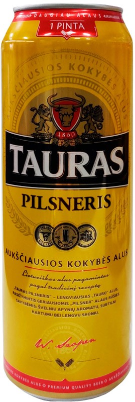Пиво Tauras Pilsneris 4,6% 0,568л ж/б