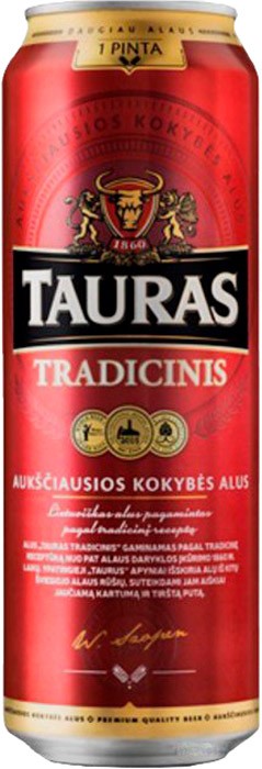 Пиво Tauras Tradicinis 6% 0,568л ж/б