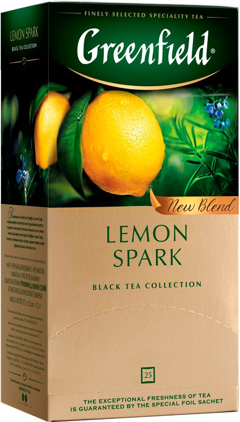 Чай Greenfield Lemon Spark черній с ароматом лимона 25 х 1.5 г