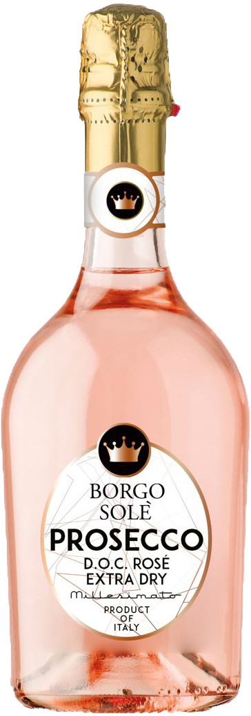 Вино игристое Borgo Sole Prosecco DOC Rose Extra Dry розовое сухое 11% 0.75 л