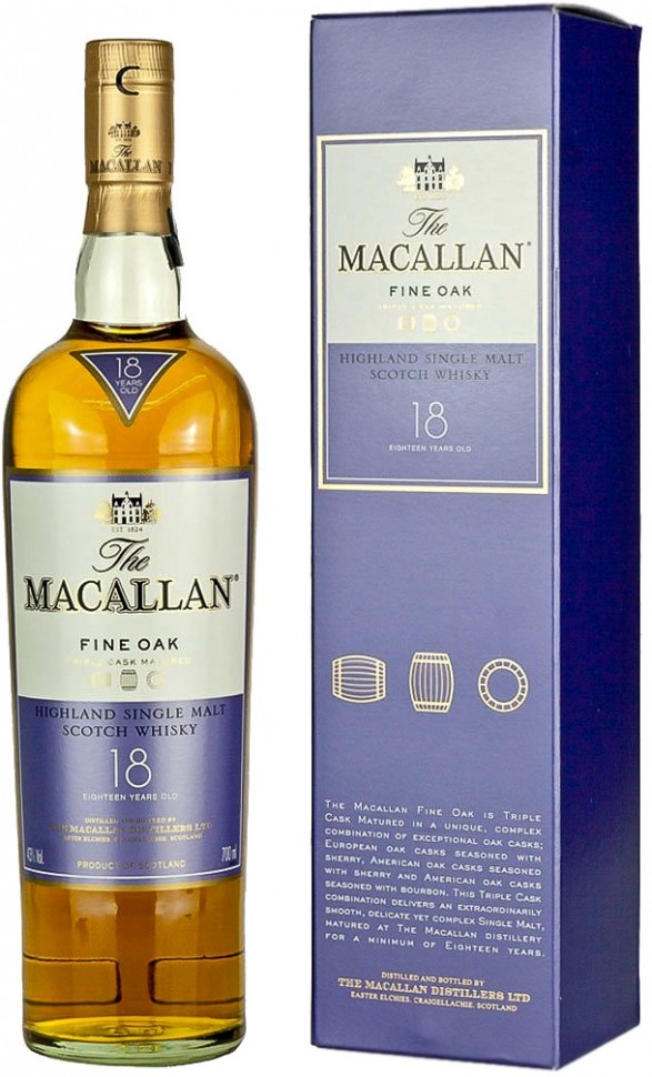 Виски Macallan Fine Oak 18 лет 43% 0,7л