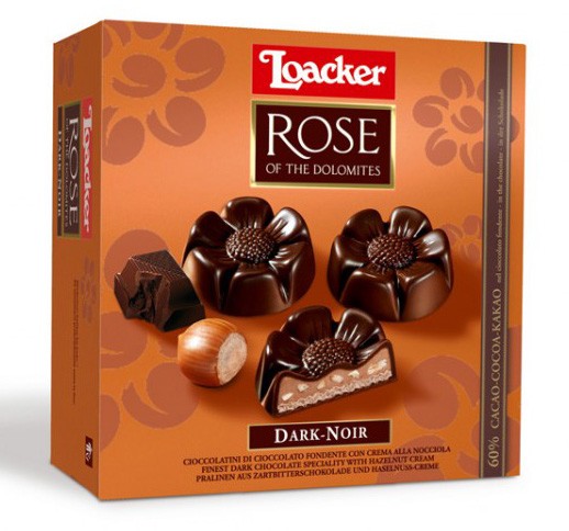 Конфеты Loacker Rose чорный шоколад 100г