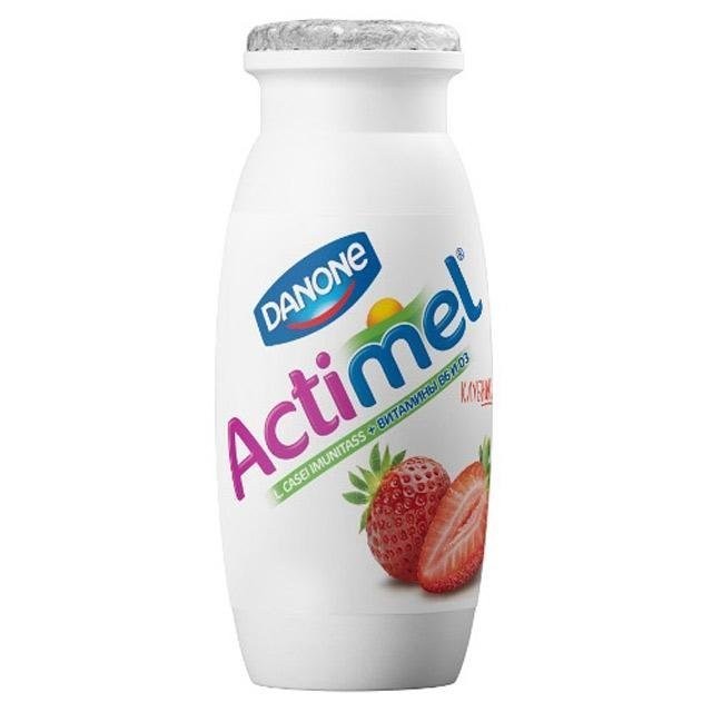 Напиток кисломолочный Actimel Клубника 100г