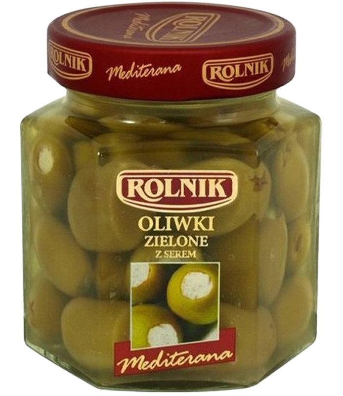 Оливки Rolnik зеленые с творогом 280г