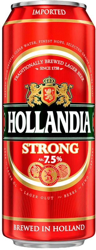 Пиво Hollandia Strong 7,5% 0,5л ж/б