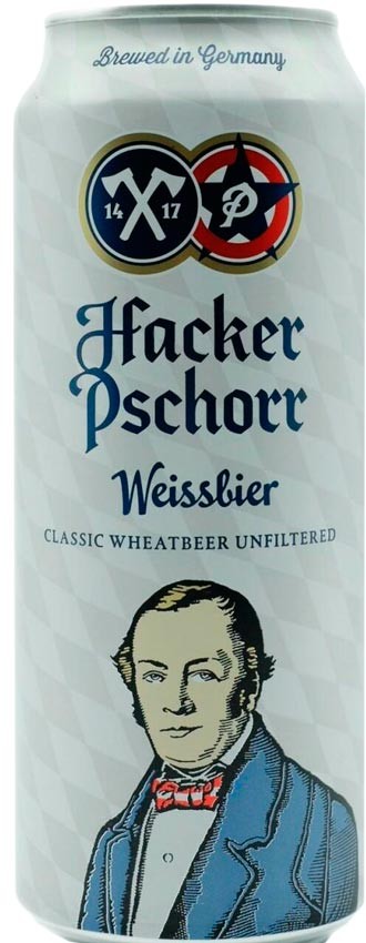 Пиво Hacker Pschorr Weiss Bier белое нефильтрованное 5.5% 0.5 л