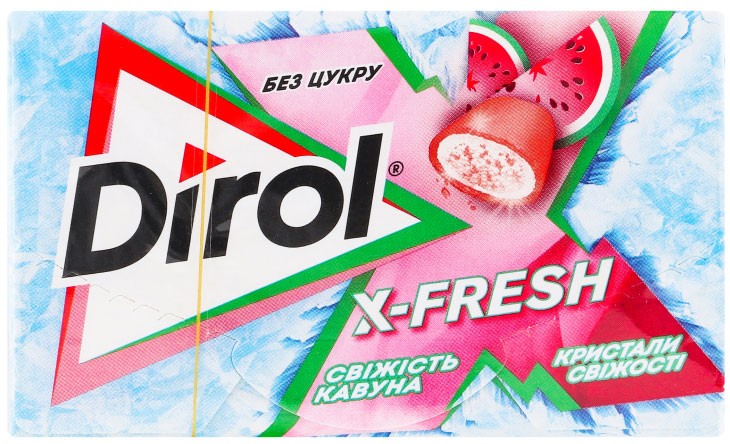Резинка жевательная Dirol X-Fresh Свежесть арбуза без сахара 18г