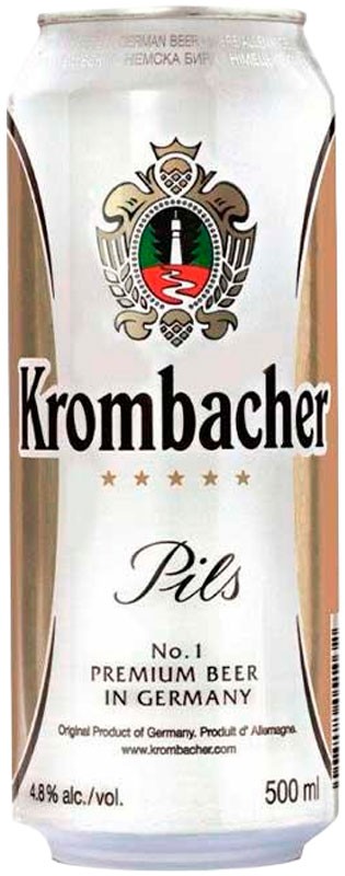 Пиво Krombacher Pils 4,8% 0,5л ж/б