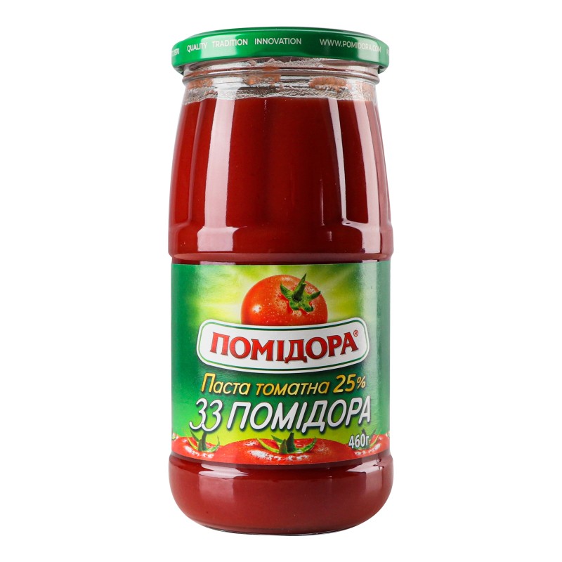 Томатна паста Помідора 33 помідора 25% 460 г