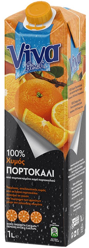 Сок апельсиновый 100% VIVA 1л