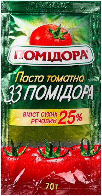 Томатна паста Помідора 33 помідора 25% 70 г
