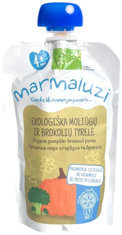 Органическое пюре Marmaluzi с тыквой и брокколи 90г