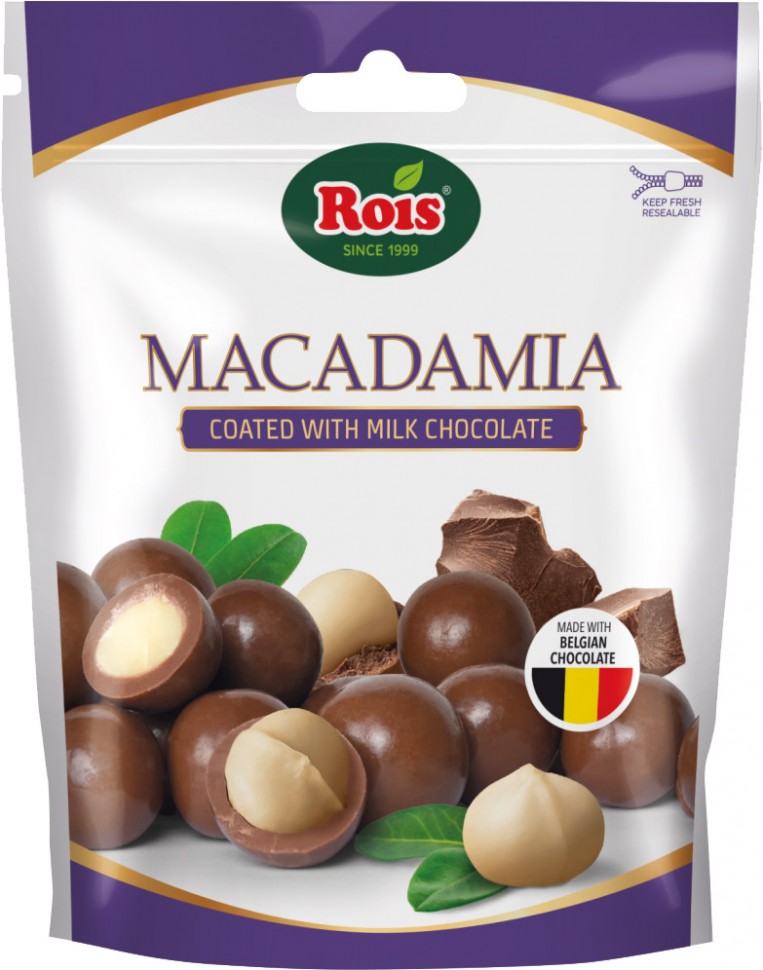 Орехи Макадамия Rois в молочном шоколаде 90 г