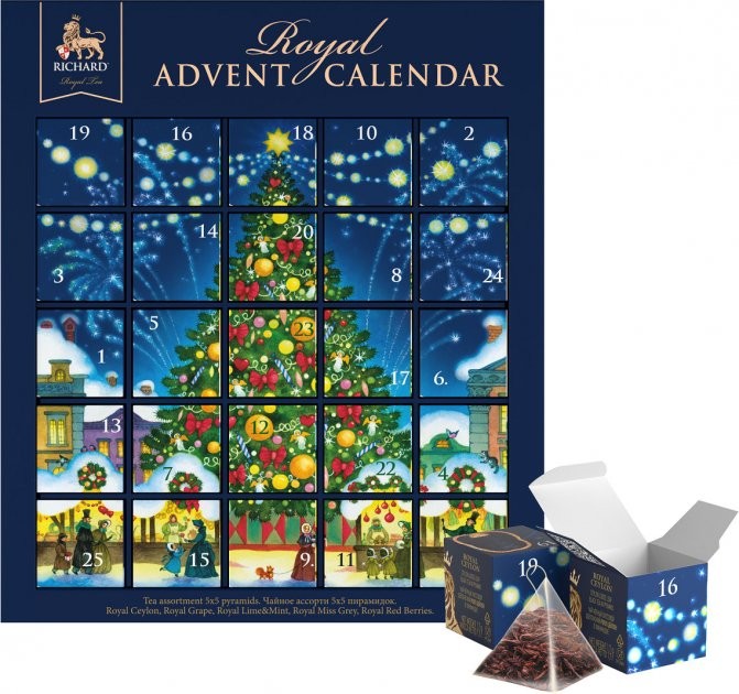 Чайний набір-асорті Richard Royal Advent Calendar 25 пірамідок