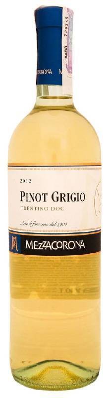 Вино Mezzacorona Pinot Grigio Trentino белое сухое 0,75л