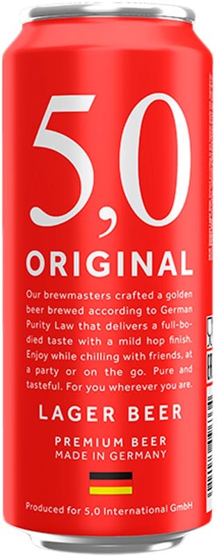 Пиво 5,0 Original Lager 5% 0.5 л