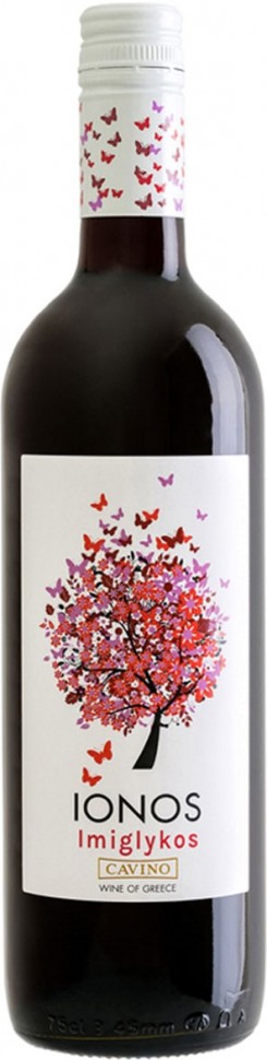 Вино Ionos Cavino красное полусладкое 11% 0,75 л