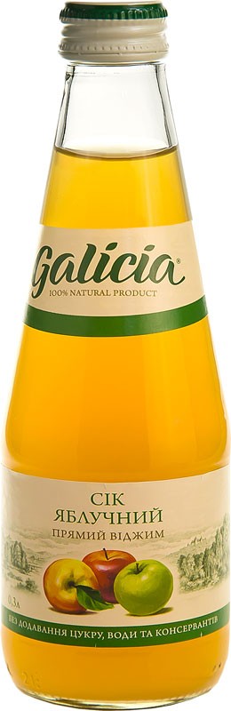 Сок Galicia яблочный неосветленный 0.3 л