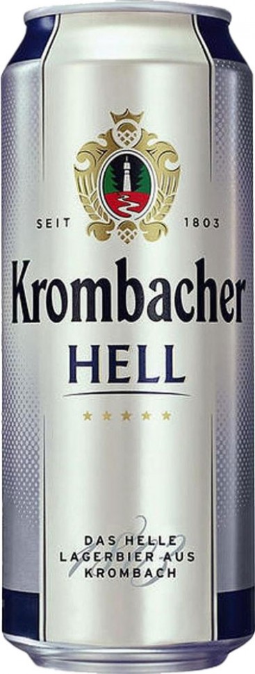 Пиво Krombacher Hell светлое фильтрованное 0.5л 5%