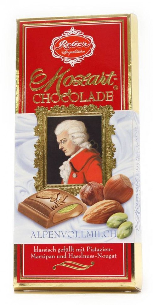 Шоколад Mozart молочный с марципановой начинкой 100г