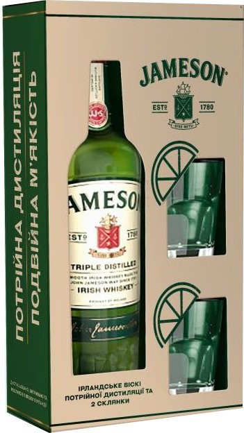 Виски Jameson 0,7 л + 2 бокала