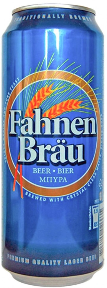 Пиво Fahnen Brau светлое ж/б 0.5 л 4,7%