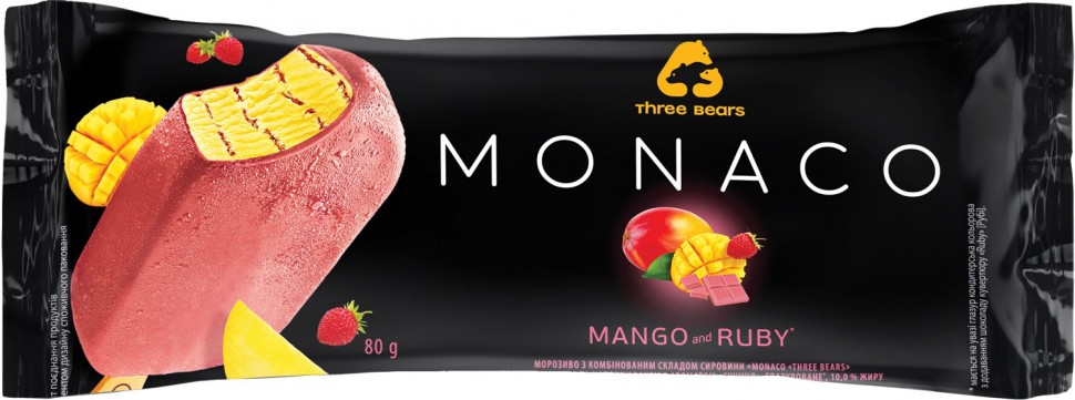 Мороженое Три Ведмеді Monaco Mango&Ruby  80 г