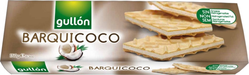 Вафли GULLON Barquicoco с кокосовым кремом 150г